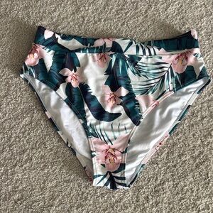 Amazon Women's High-Waist Bikini Bottoms - White, Pink, Green